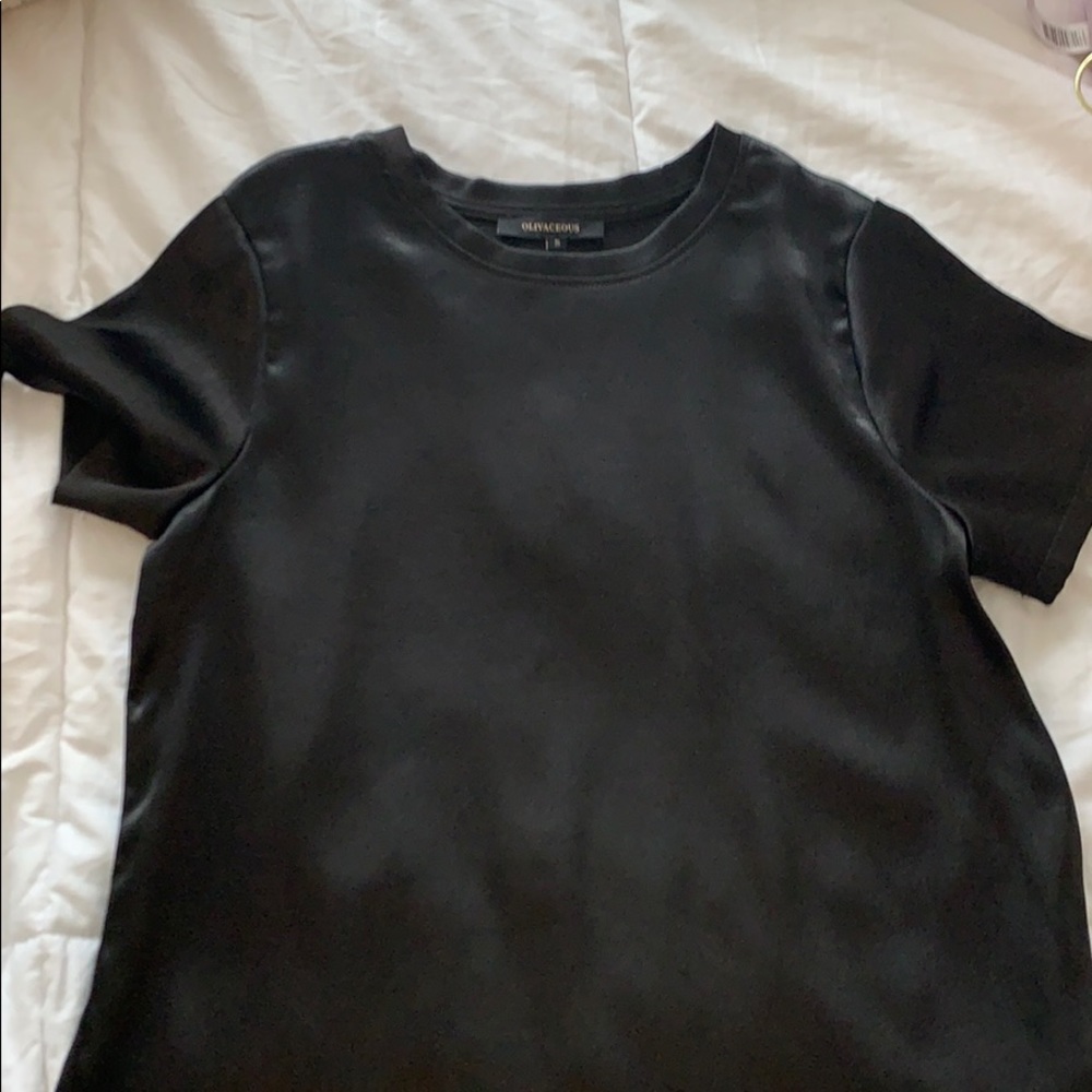 silky black t shirt
